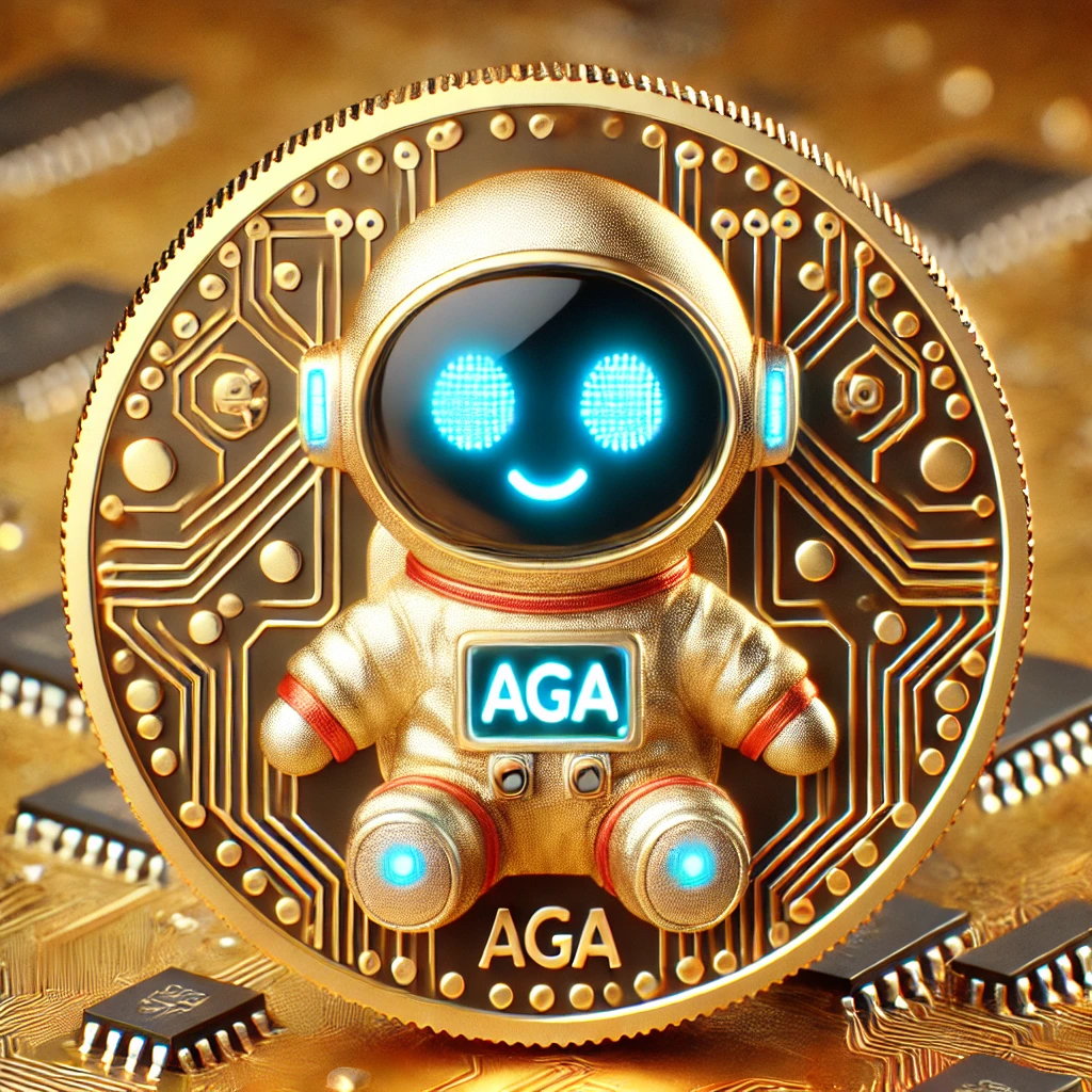 Futuristic character with memecoin